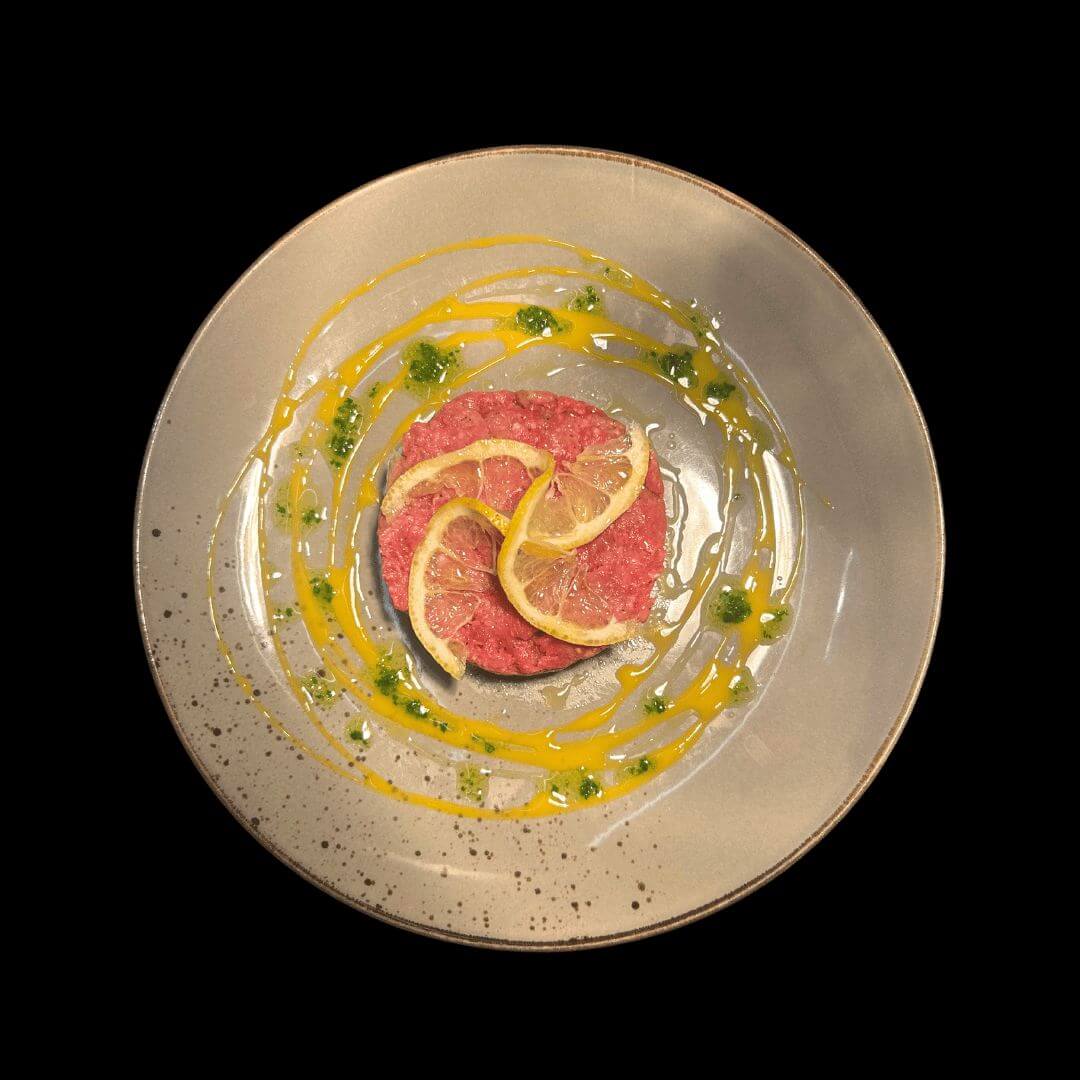 Beef tartare with salt and lemon  - Truffle Gourmet San Maurizio | Truffle & Pasta Delivery in Monaco
