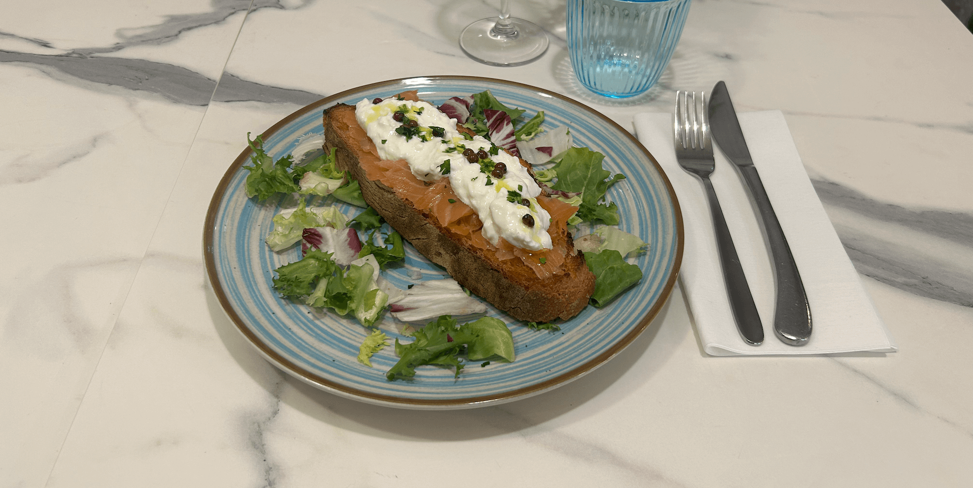 Bruschetta Smoked salmon and Stracciatella