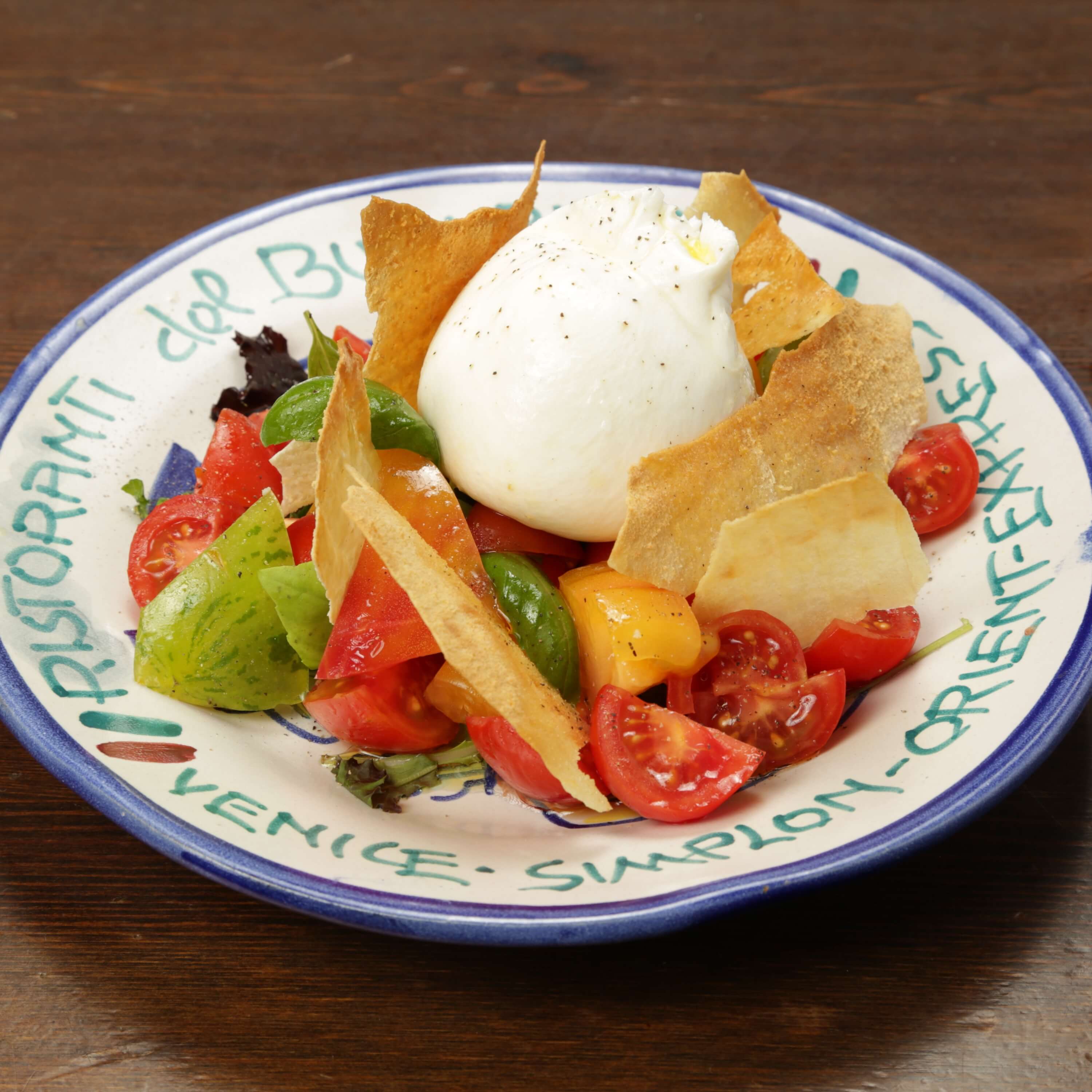 Burrata datterini and carasau - Prince Of Venice | Delivery in Monaco
