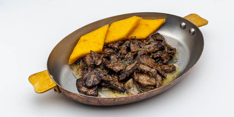 Calf's Liver alla Veneziana with Grill Polenta