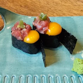 Chutoro with quail egg - 99 Sushi Bar