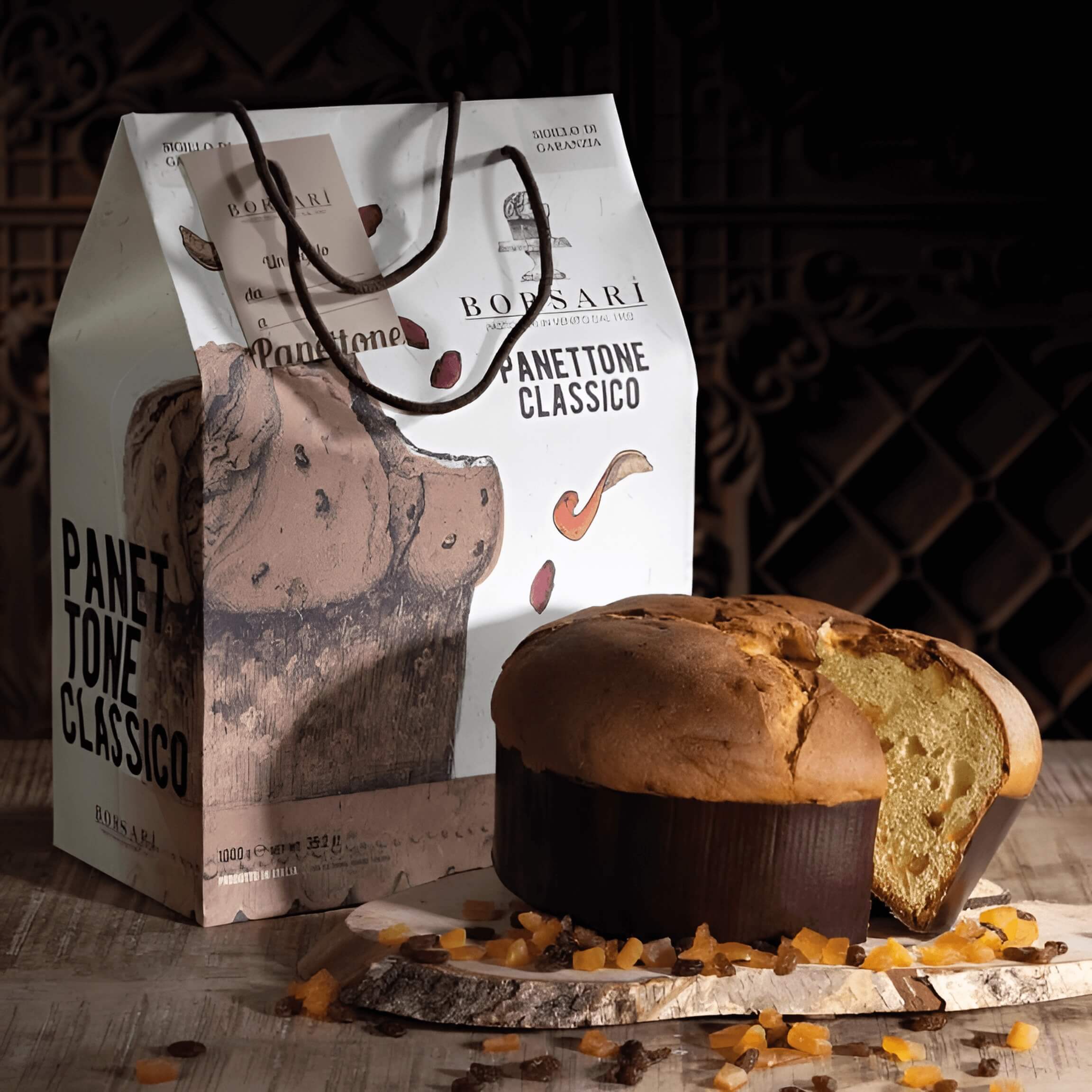 Classic Panettone - Traditional Italian Christmas Cake (1000g) - Borsari Panettone Monaco - 40min Delivery