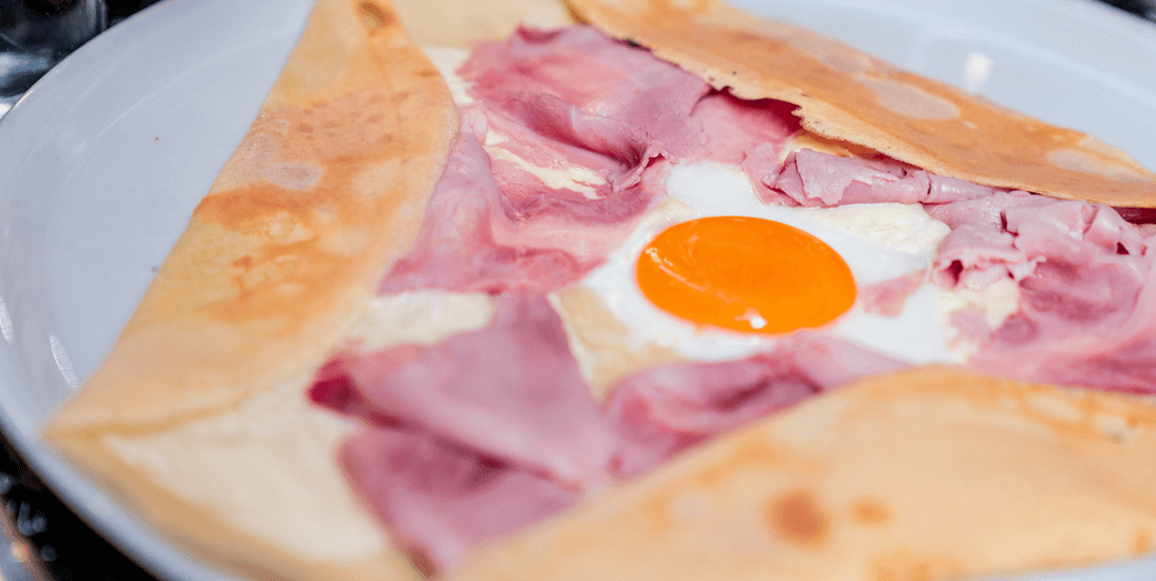 Crepe Ham, cheese and egg