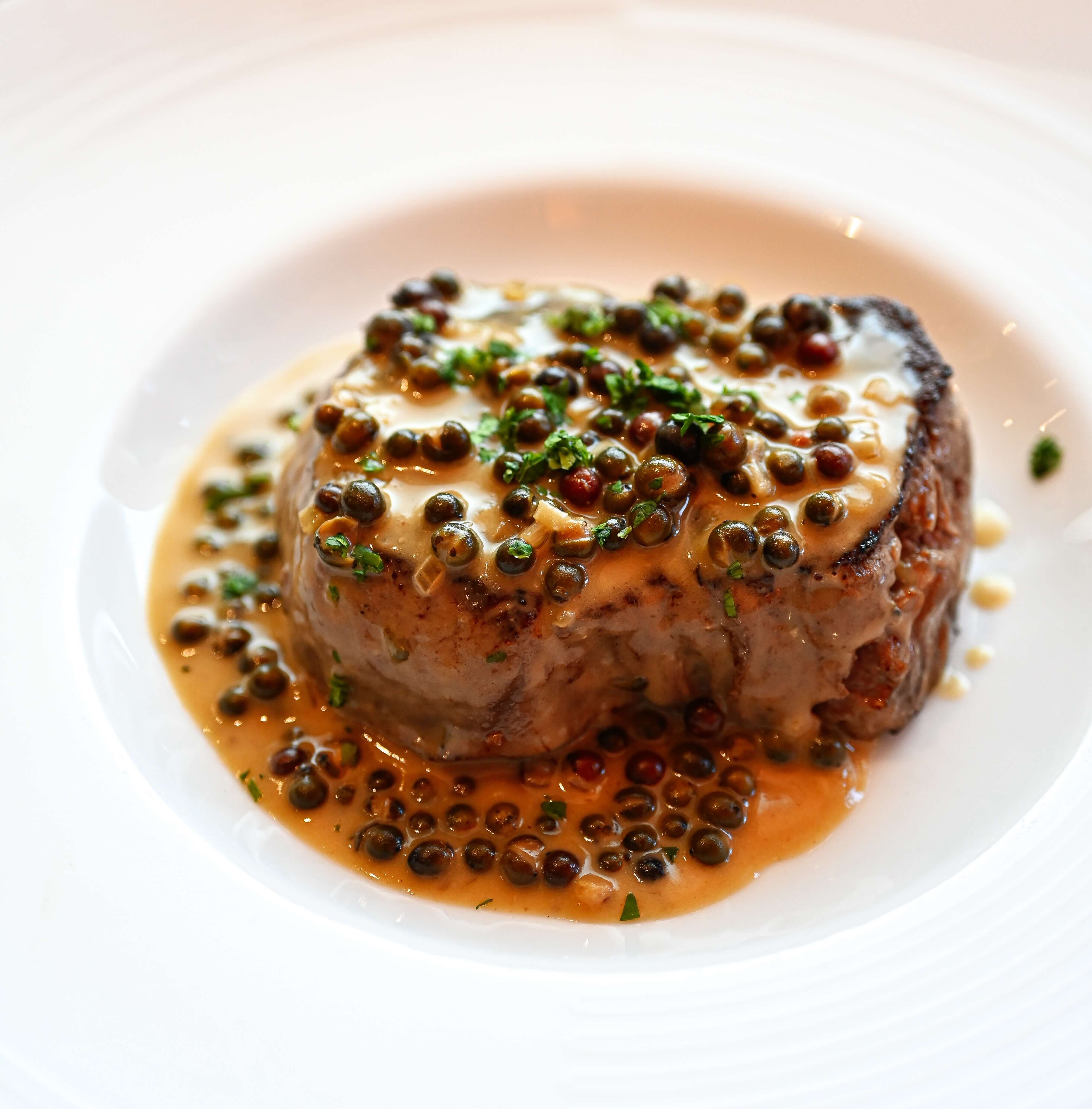 Fassona beef fillet with green peppercorns