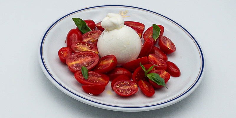 Fresh Burrata with cherry tomatoes