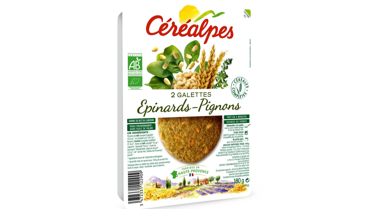 Galette epinards pignon 2x90g Cerealpes