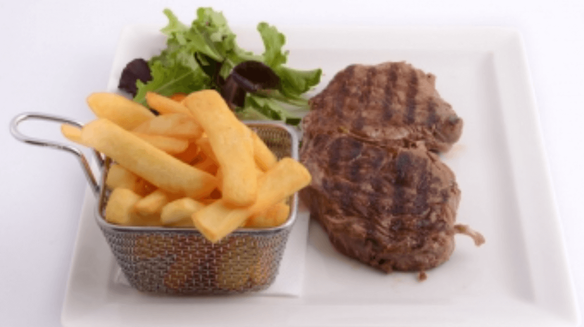 Grilled Angus rib eye steak (300g) & French fries - Bella Vita | Italian & French Cuisine Delivery in Monaco, Cap-d'Ail & Beausoleil