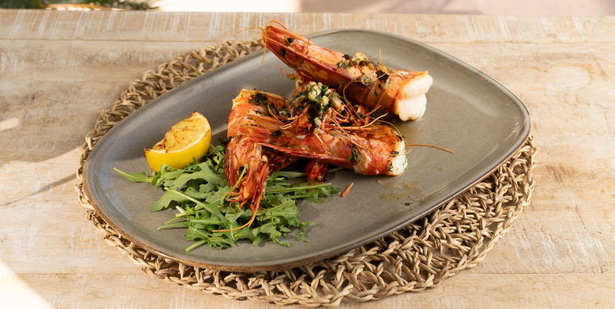 Grilled prawns