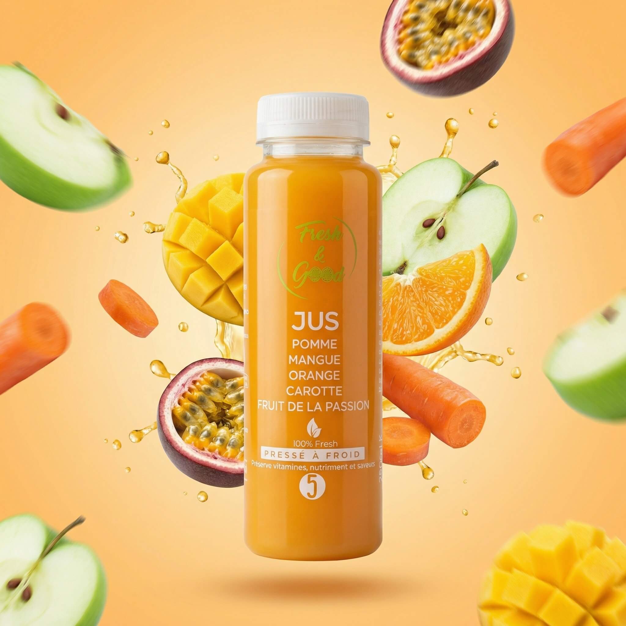 J5 Mango Carrot 250ml - Fresh&Good Juices Delivery Monaco | Mr Room Service