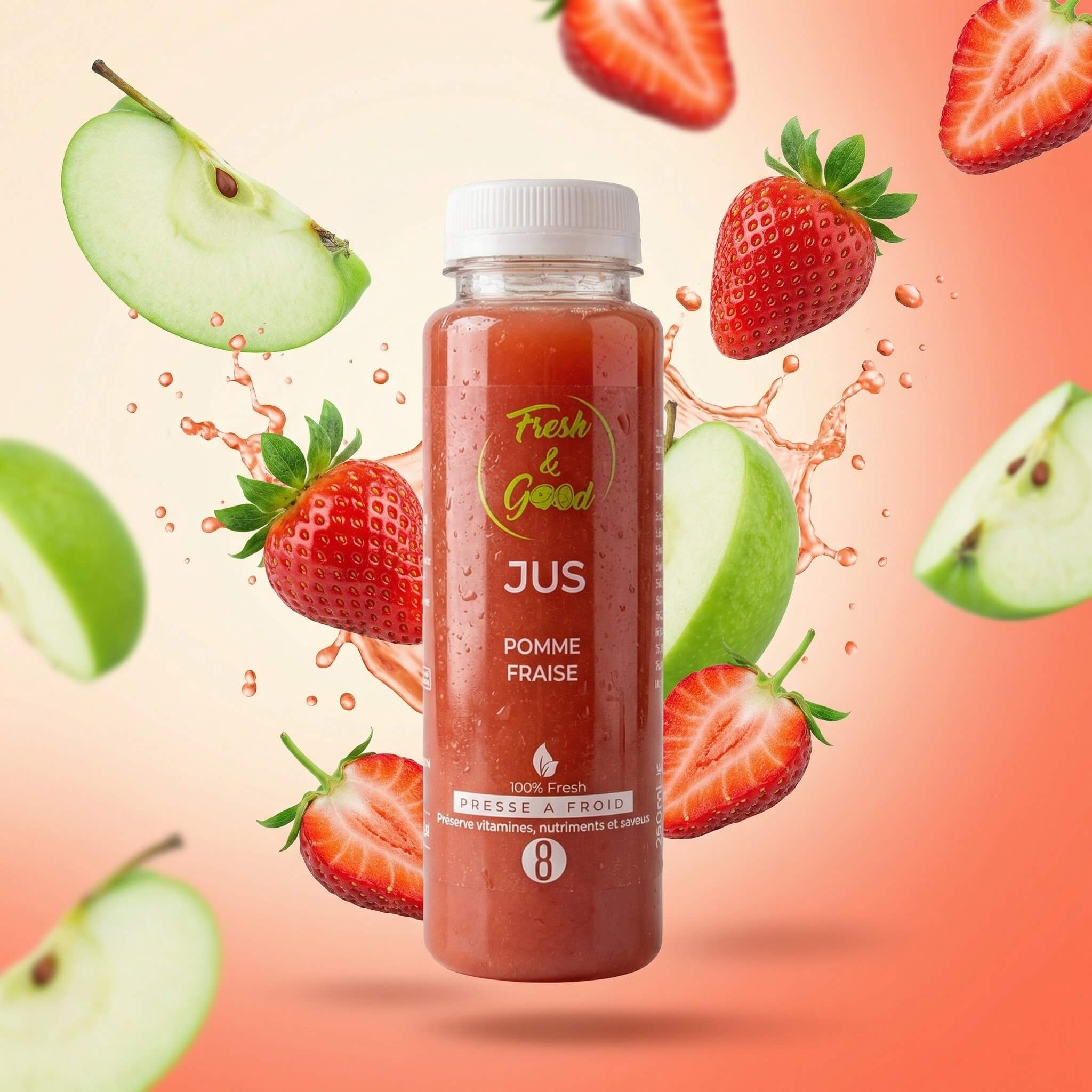 J8 Strawberry 250ml - Fresh&Good Juices Delivery Monaco | Mr Room Service