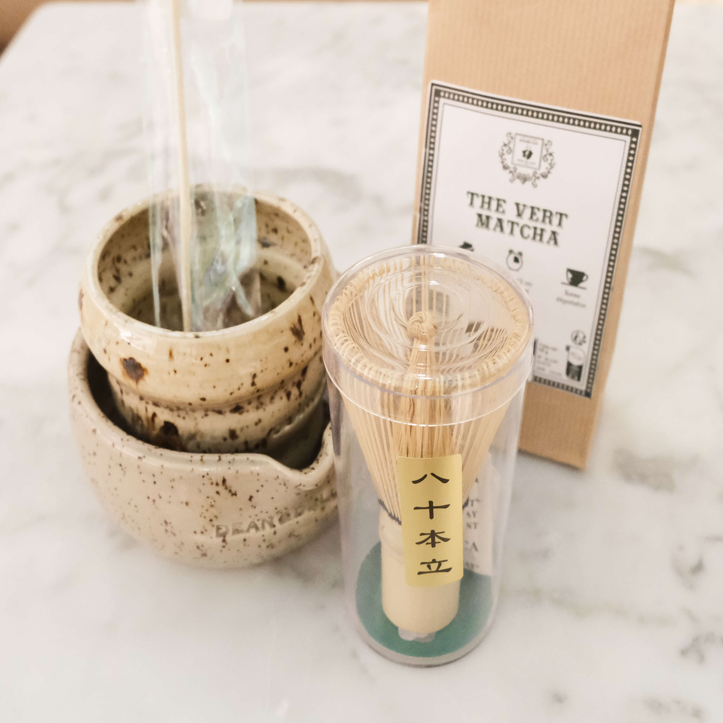 Matcha kit: bowl, cup, whisk, spoon and matcha tea - Dean and Deluca Shop