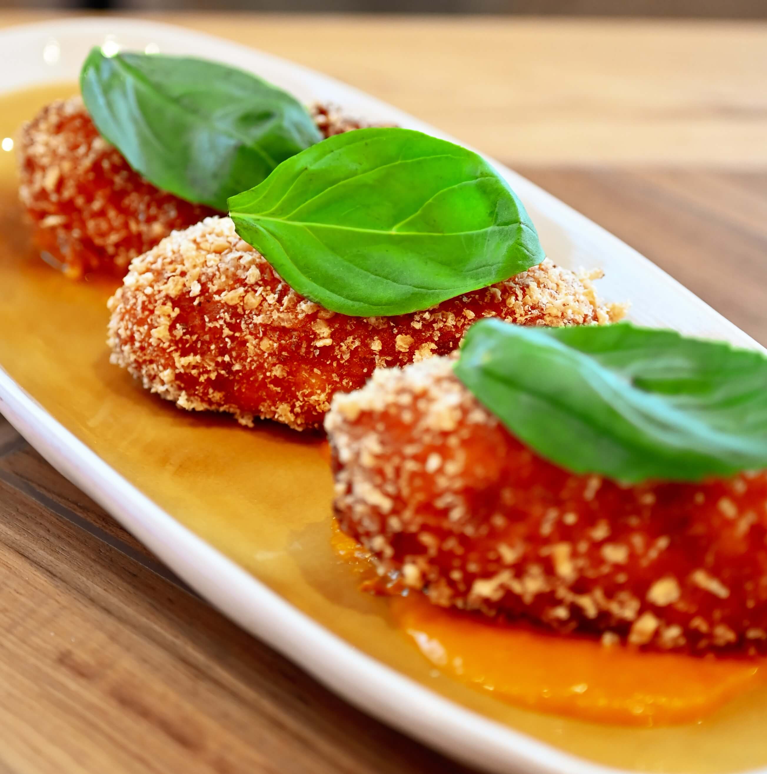 Mini saffron and truffle arancini