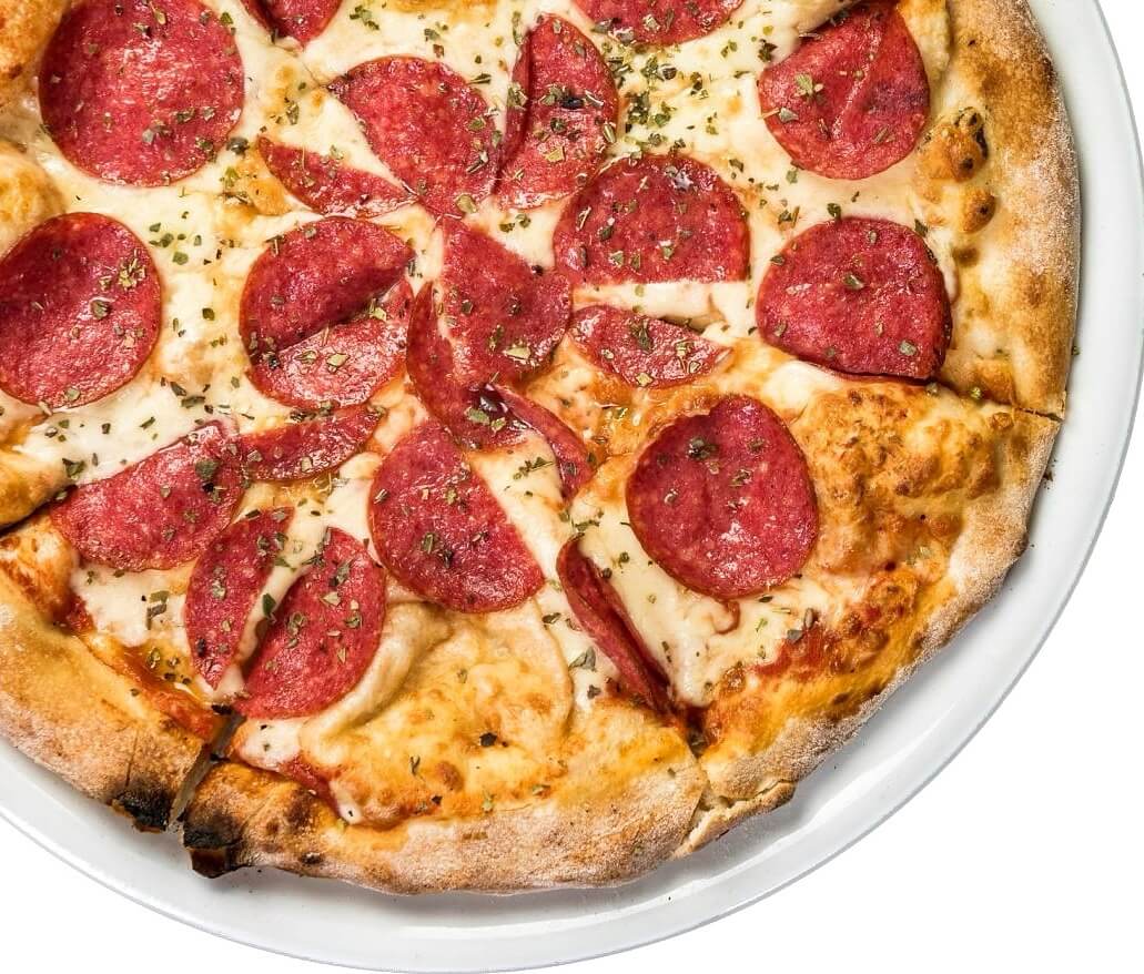 Pizza with spicy salami - Bubble Bar