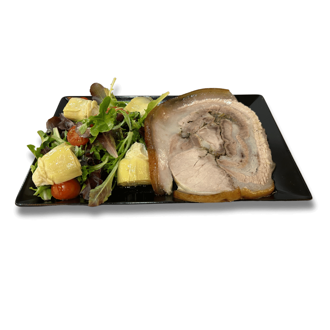 Porchetta and artichokes - Bottega Renzini | Italian Delicatessen Delivery in Monaco