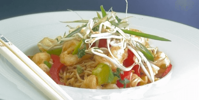 Prawns and noodles Wok