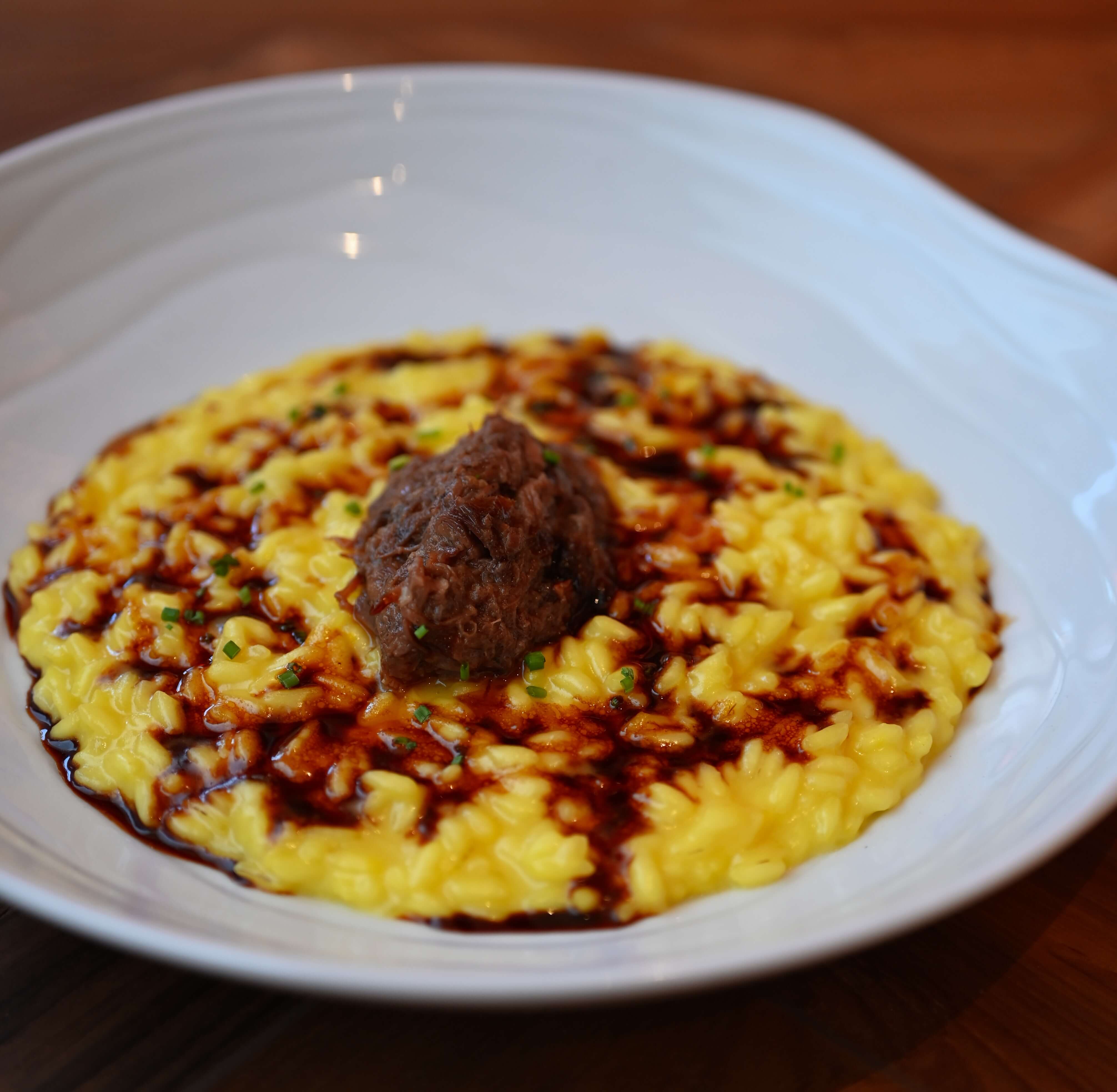 Saffron risotto with oxtail