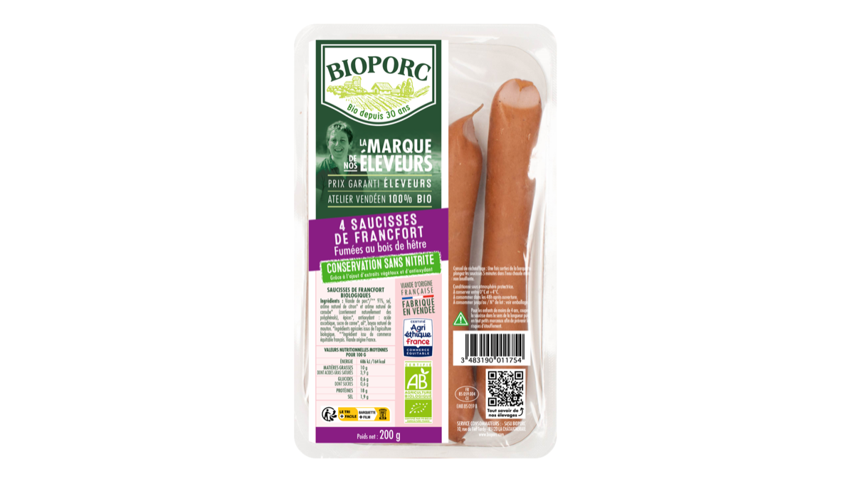 Saucisses Francfort 4x50g Bioporc