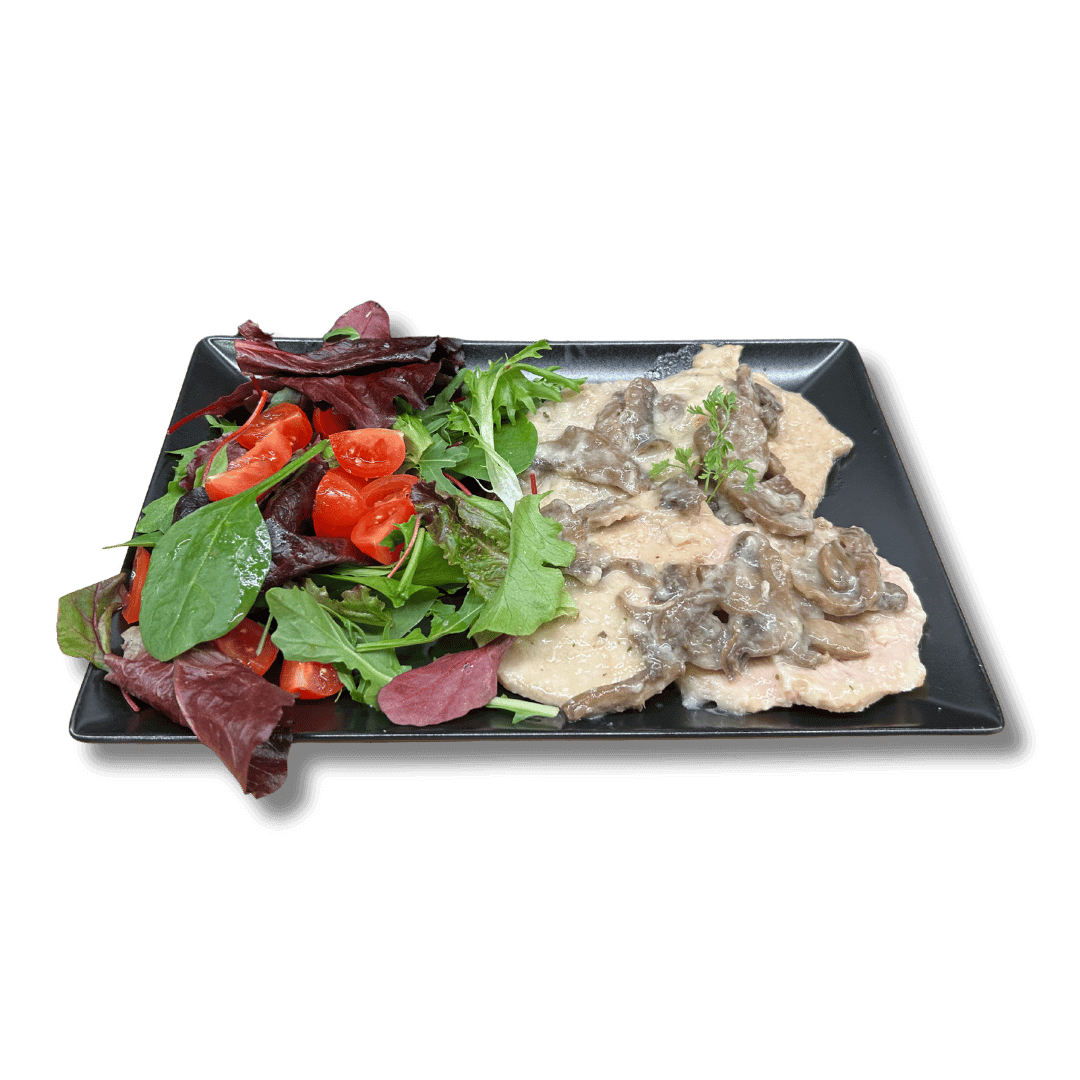 Scalopine, sour cream and mushrooms - Bottega Renzini | Italian Delicatessen Delivery in Monaco