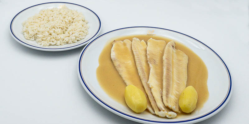 Sole meunière with pilaf rice