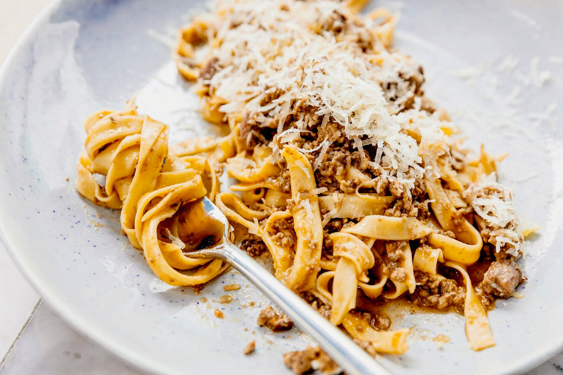 Tagliatelle with homemade bolognaise sauce - Bubble Bar