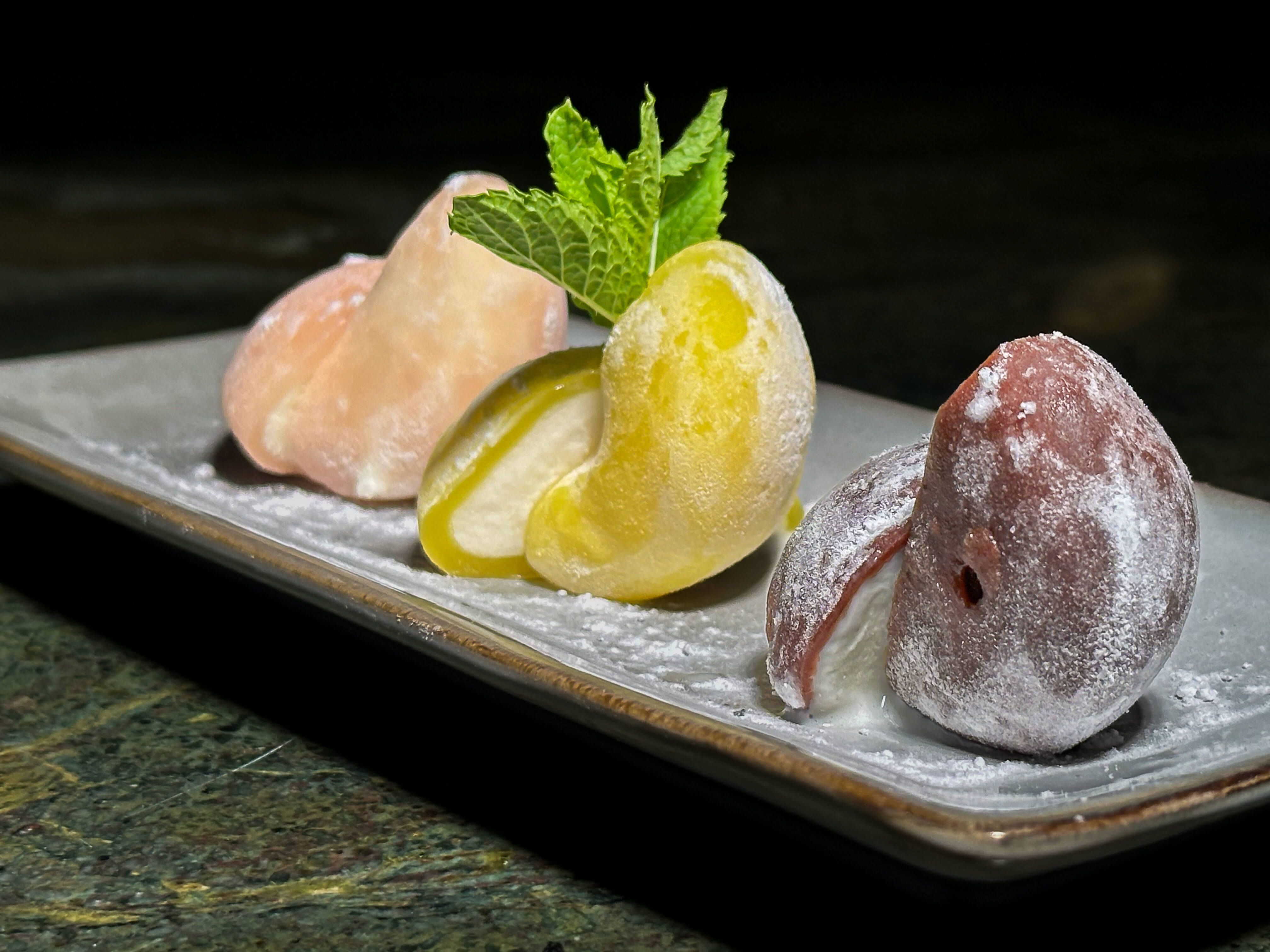 Trio of iced mochis - Sushi by Spicy Bamboo