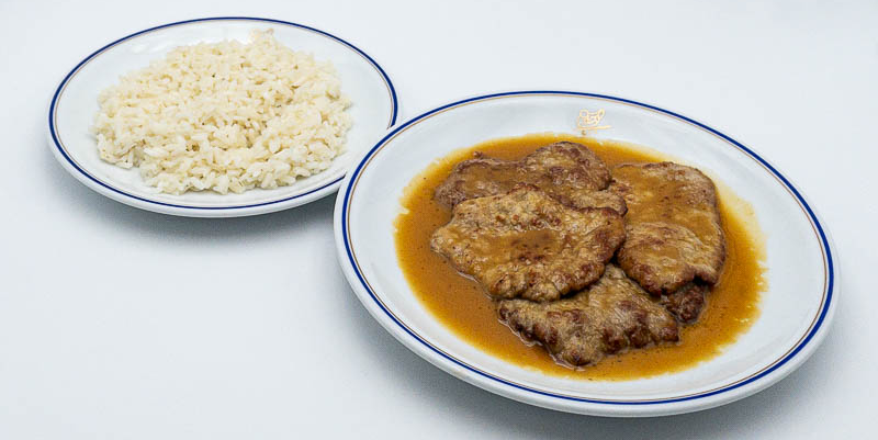 Veal Farfalle with Lemon Sauce and Rice Pilaf