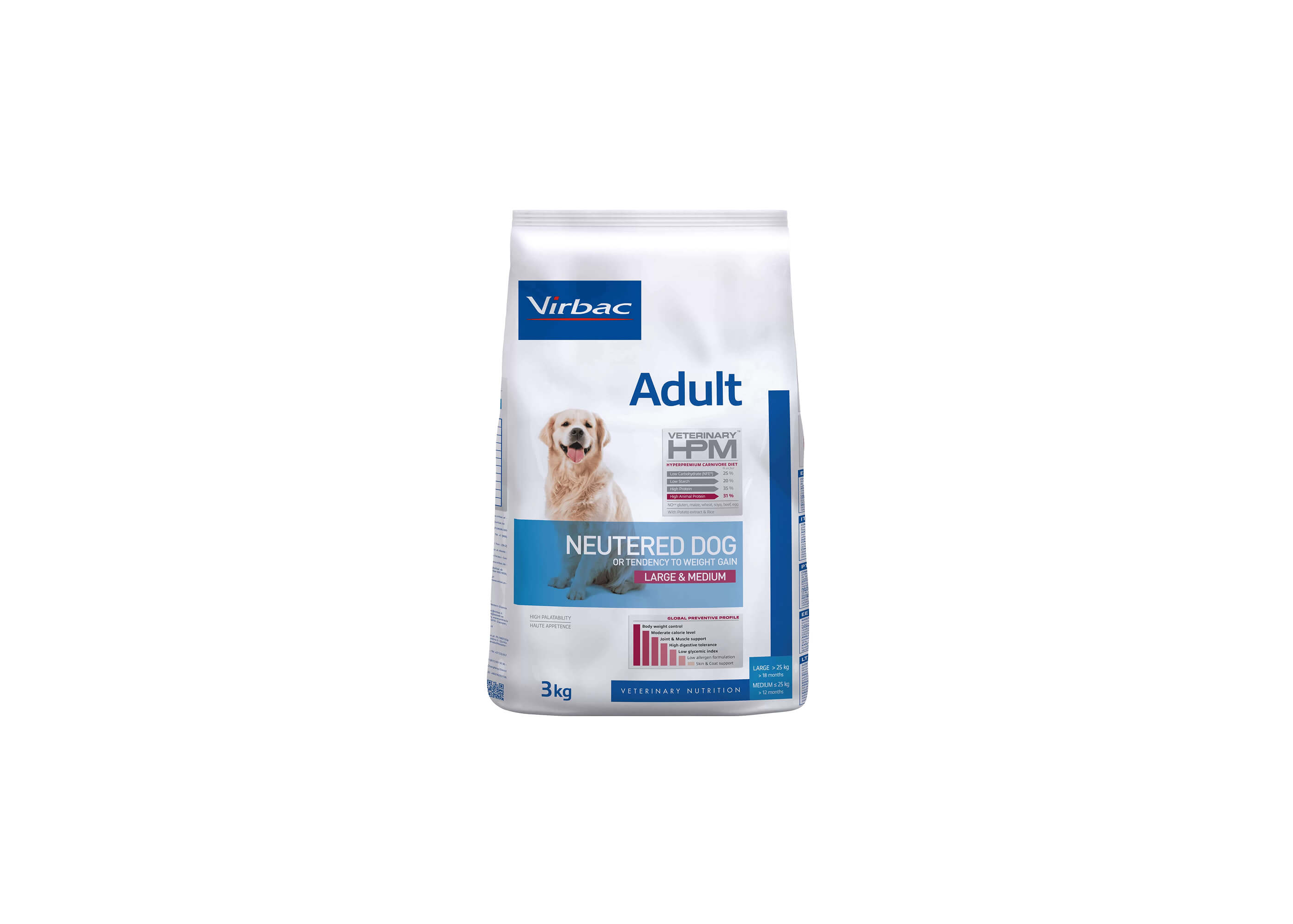2kg Virbac - Adult Neutered Dog Large & Medium - VetMonaco | Delivery Monaco